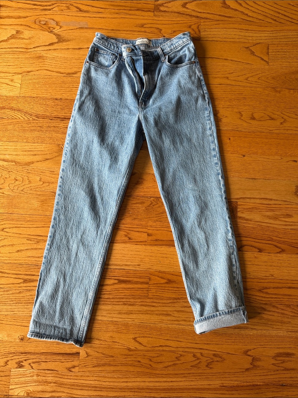 Abercrombie & Fitch Light Blue Ultra High-Rise Straight Jeans